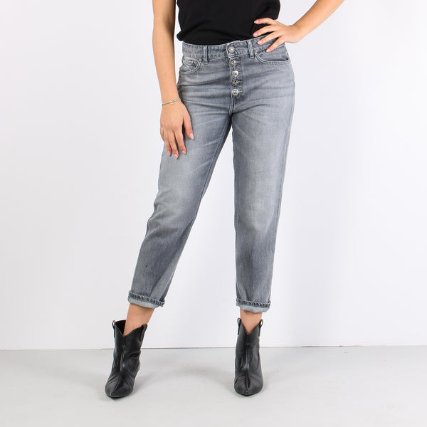 Koons Denim Risvolto  Bottone Grigio-2