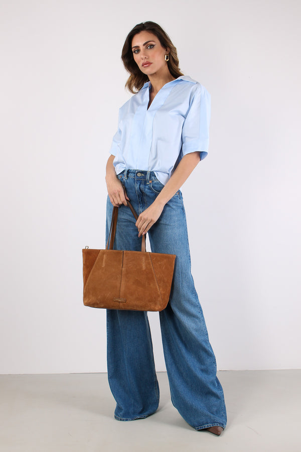 Camicia M/m Effetto Polo Celeste