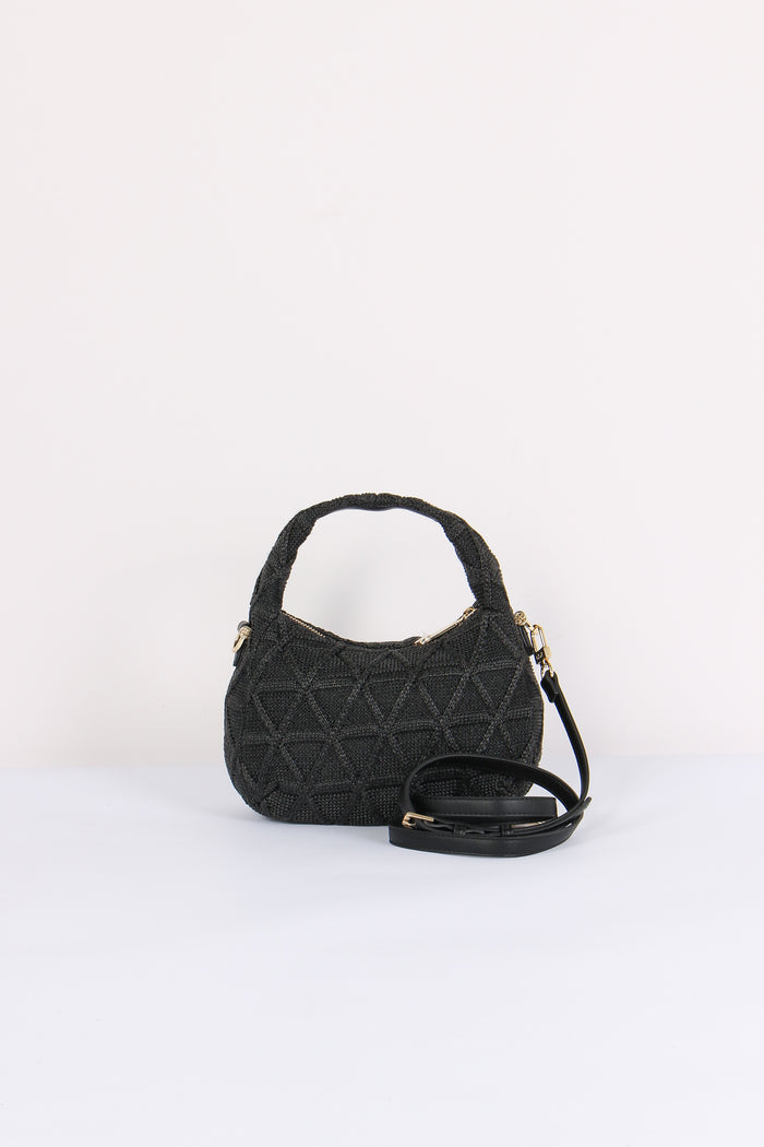 Dalia Mini Hobo Intreccio Croc Nero-3