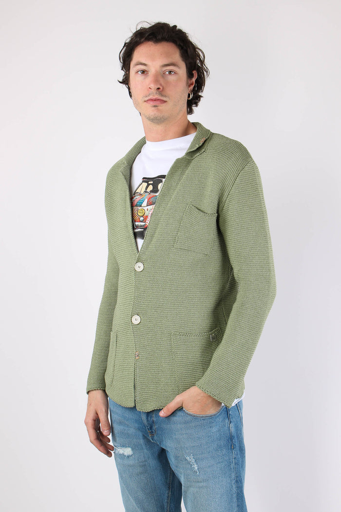 Giacca In Maglia Salvia-3
