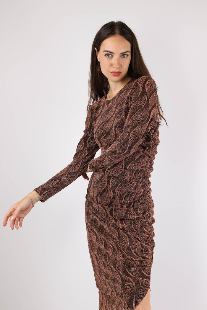 Abito Fantasia Lurex Bronzo-8