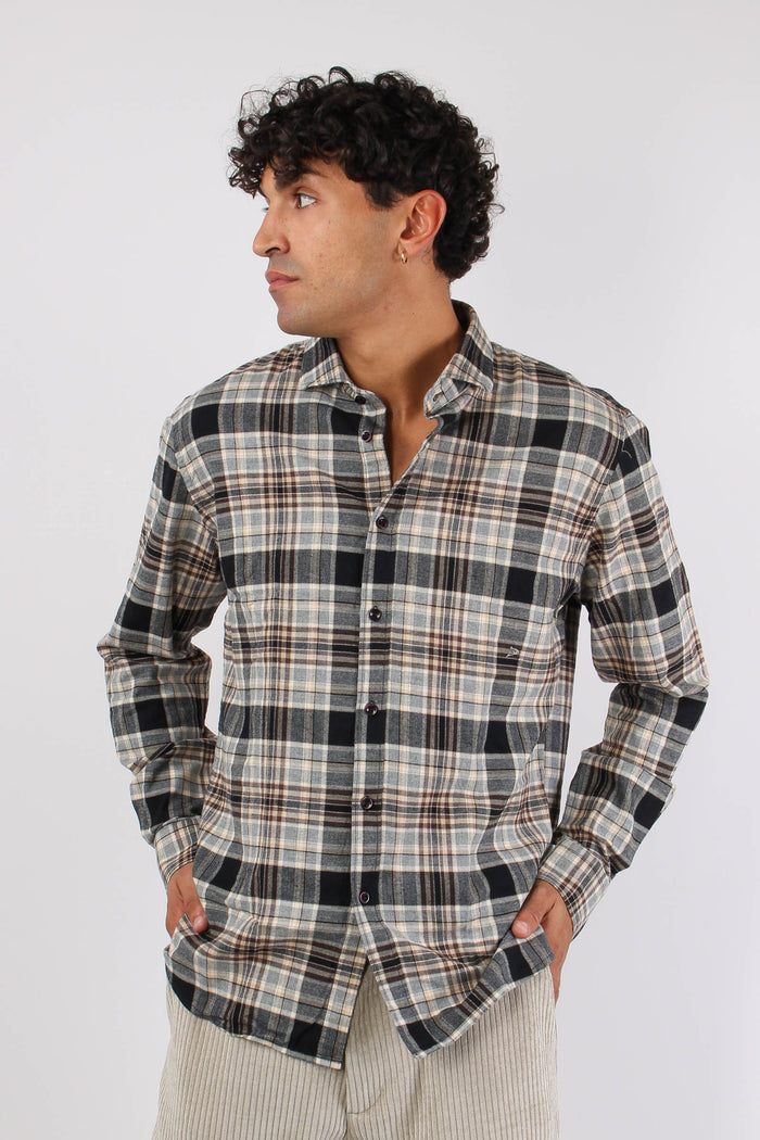 Camicia Flanella Check Black