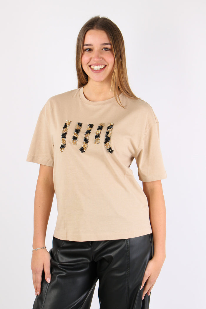 T-shirt Logo Strass Vanilla-6