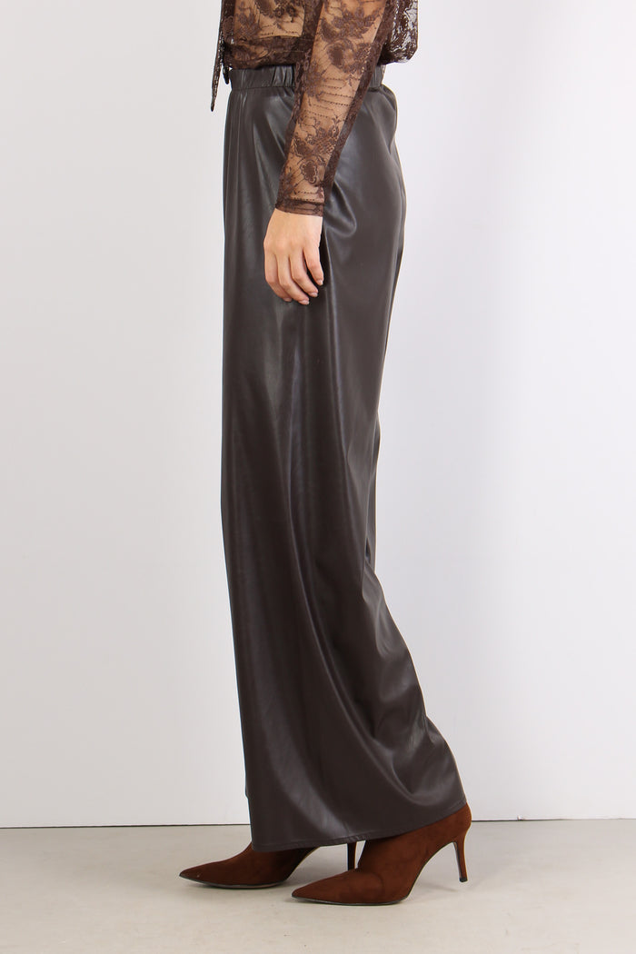 Pantalone Scampanato Ecopelle Moro-8