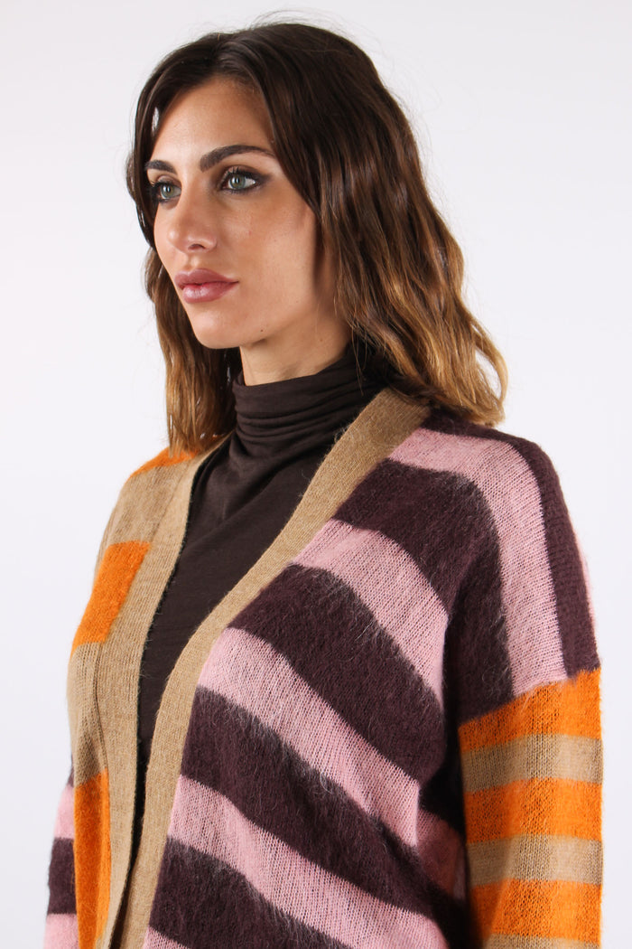 Cardigan Righe Candy Pink-8