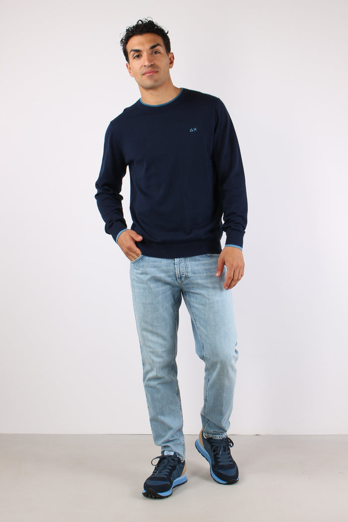 Maglia Collo Contrasto Navy Blue-5