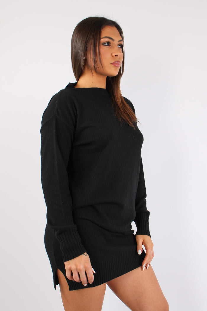 Maxi Maglia Retro Pizzo Nero-6