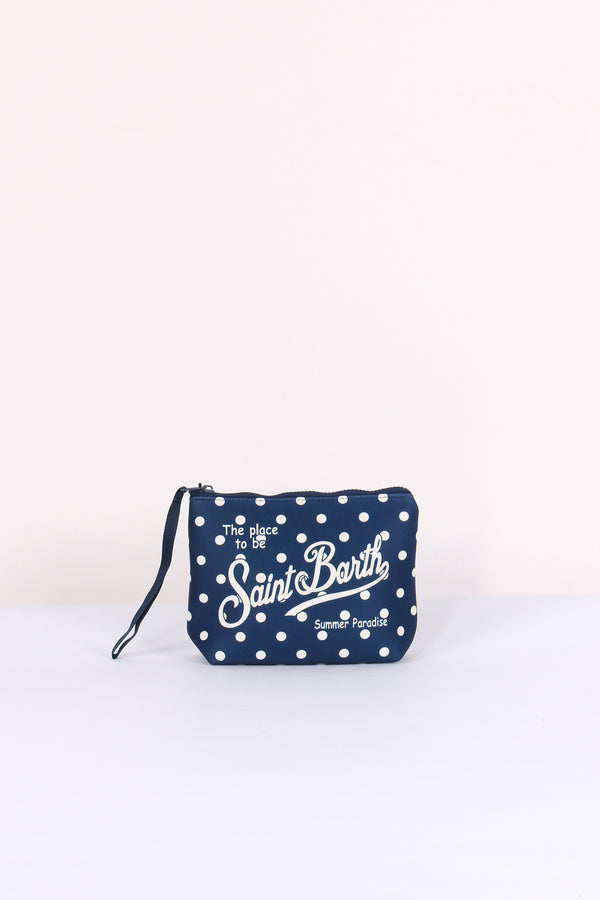 Aline Pochette Pois Blu/bianco