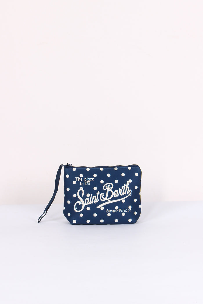 Aline Pochette Pois Blu/bianco