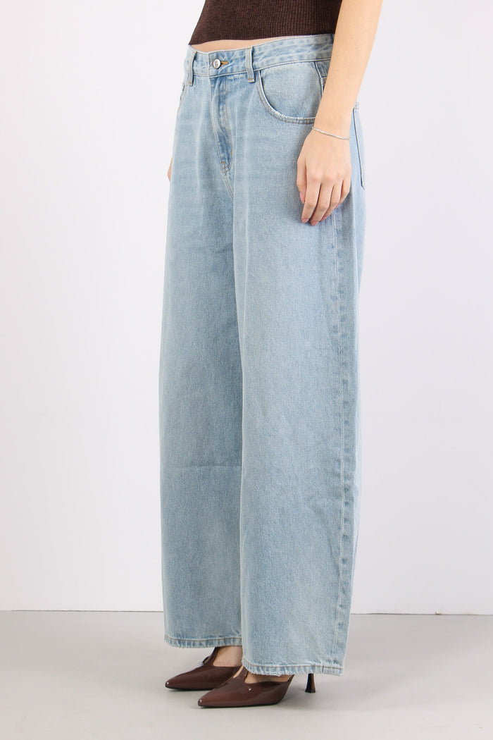 Denim Palazzo Pulito Denim Chiaro-6