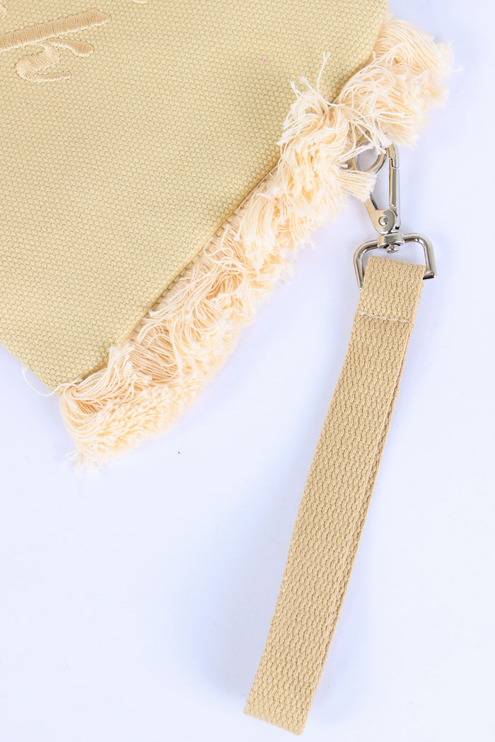 Pochette Canvas Logo Beige-6