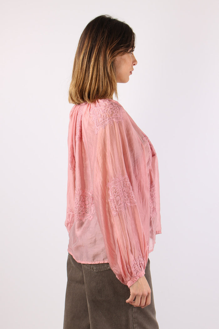 Blusa Ricami Nappine Rosa-8
