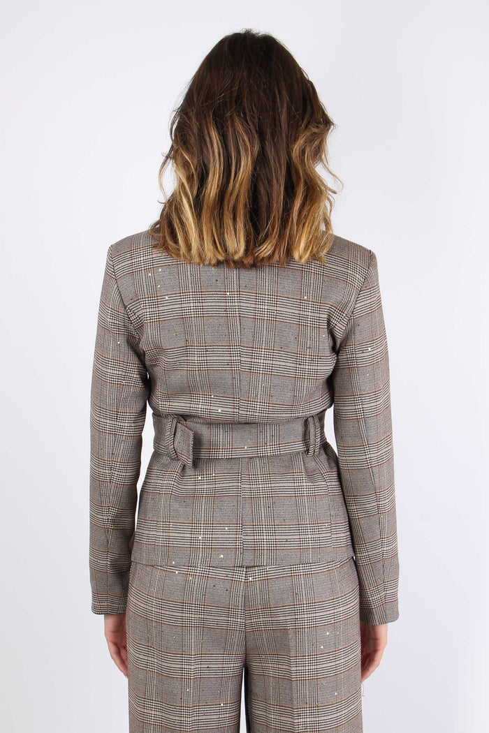 Giacca Cintura Galles Paillett Nocciola/moro-4