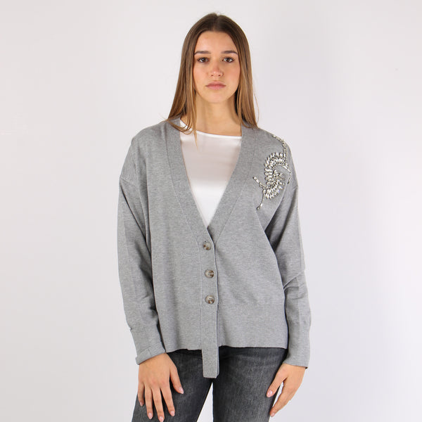 Venetico Cardigan Applicazione Medium-2
