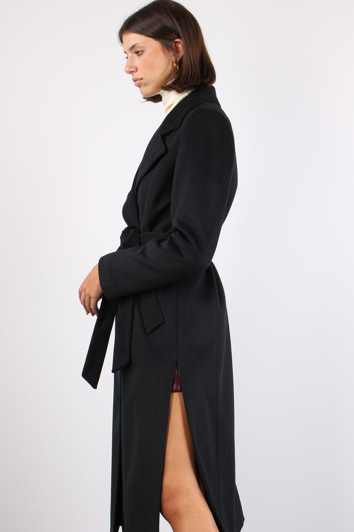 Cappotto Vestaglia Spacchi Nero-5