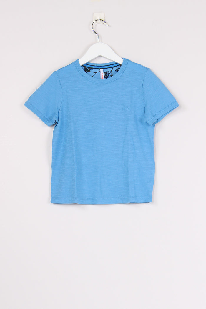 T-shirt Cotone Fiammato Avio