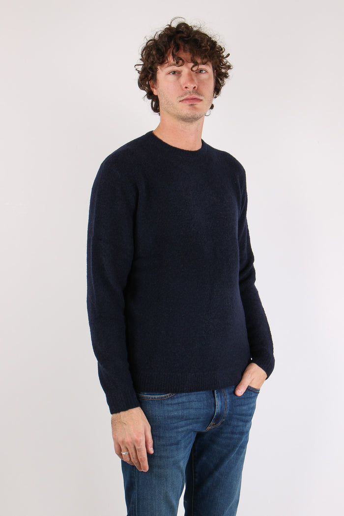 Girocollo Lana Boucle Blue Black-6