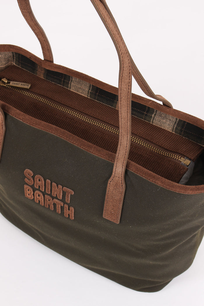 Borsa City Midi Ricamo Logo Military Green-4