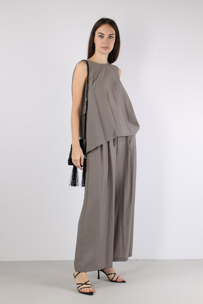 Pantalone Palazzo Elastico Grigio-5