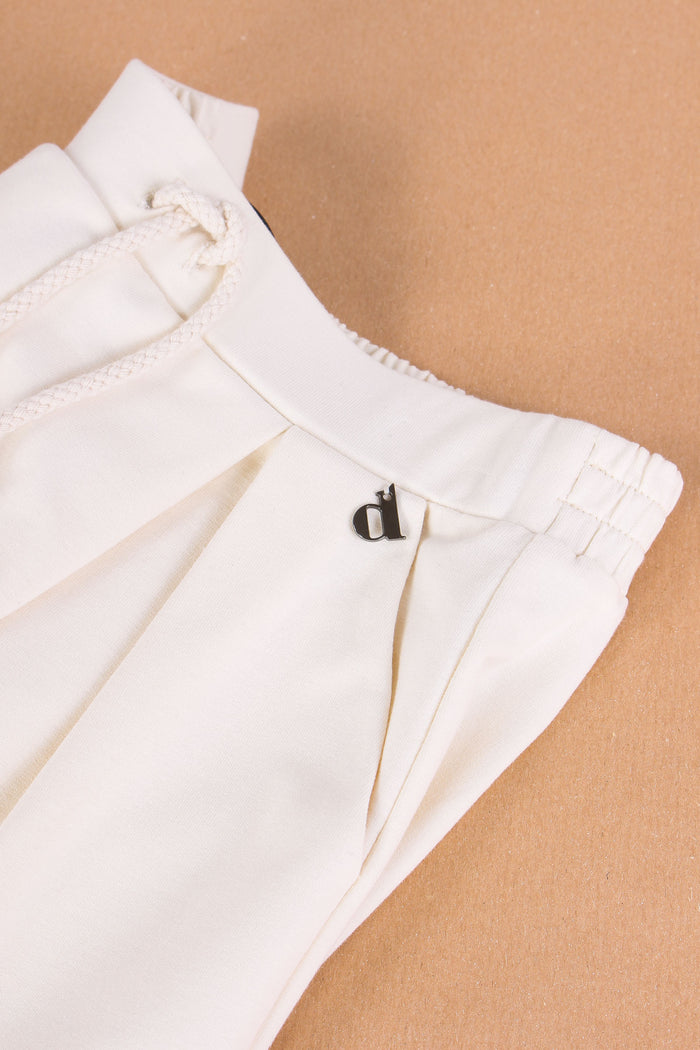 Pantalone Coulisse Palazzo Almond Milk-5