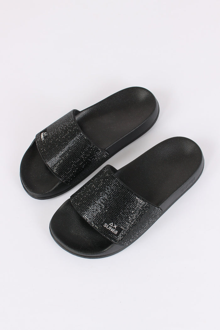 Ciabatta Fascia Strass Nero-5