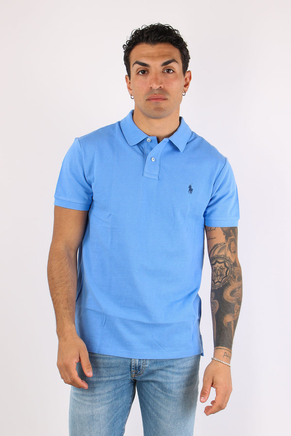 Polo Slim Fit Mesh Harbor Island Blue