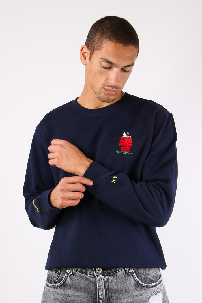 Felpa Logo Piccolo Laterale Navy Blue-5