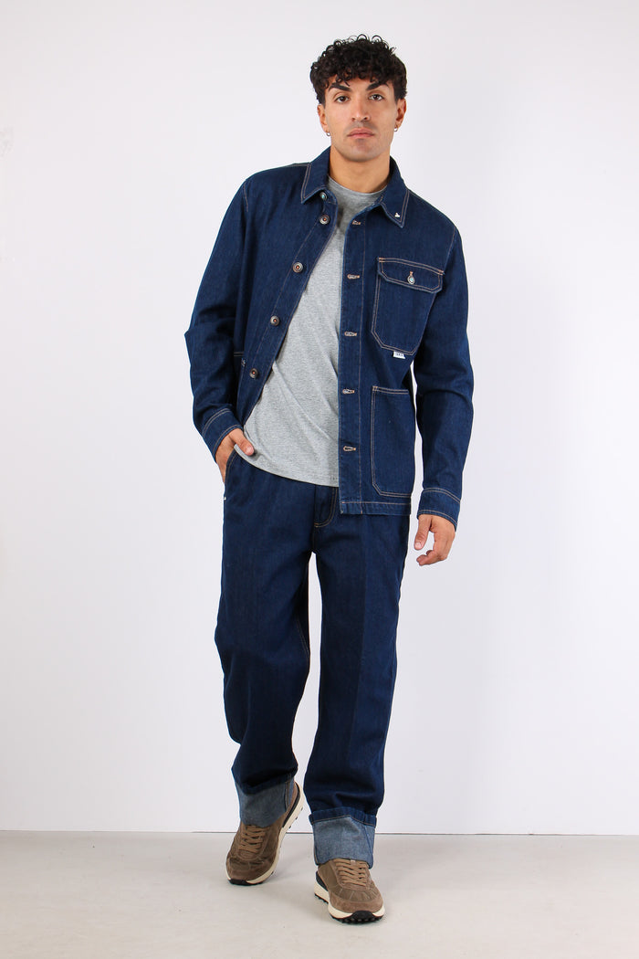 Giacca Over Denim Blu-3