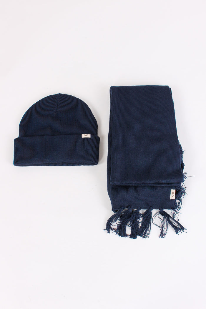 Box Cuffia Sciarpa Costa Ingle Navy Blue-3