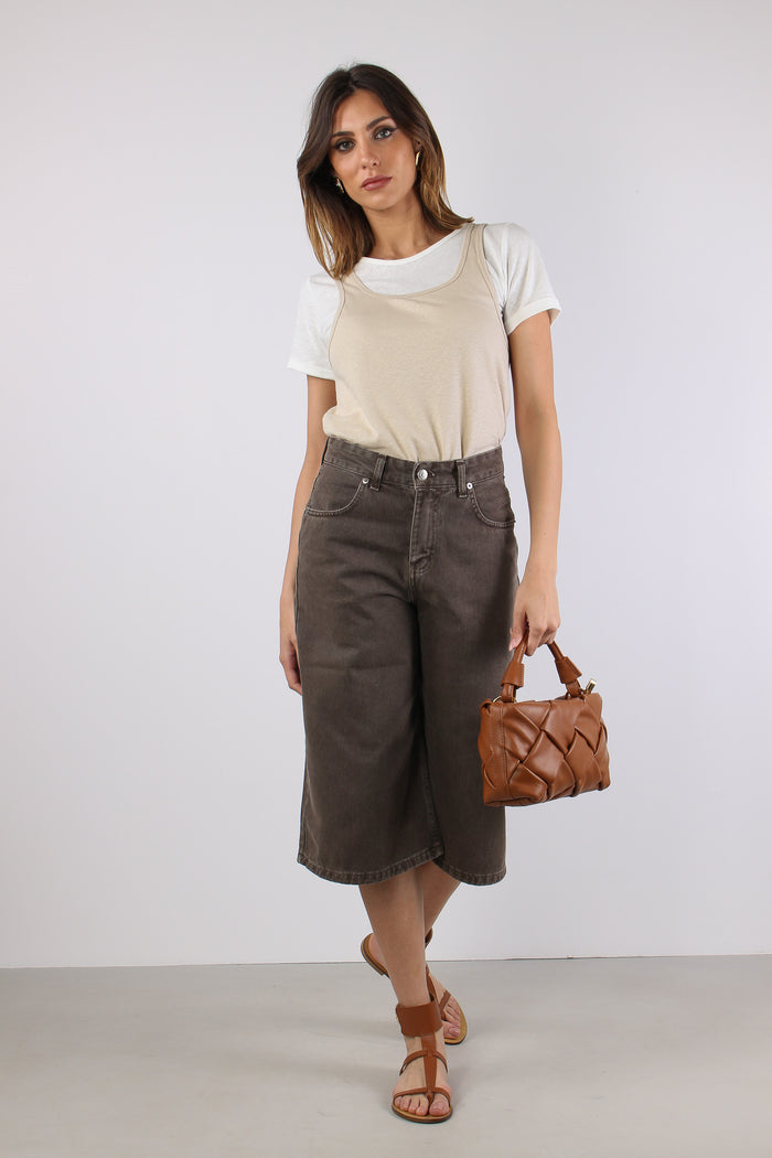 T-shirt Canotta Sovrapposta Bianco/beige-5