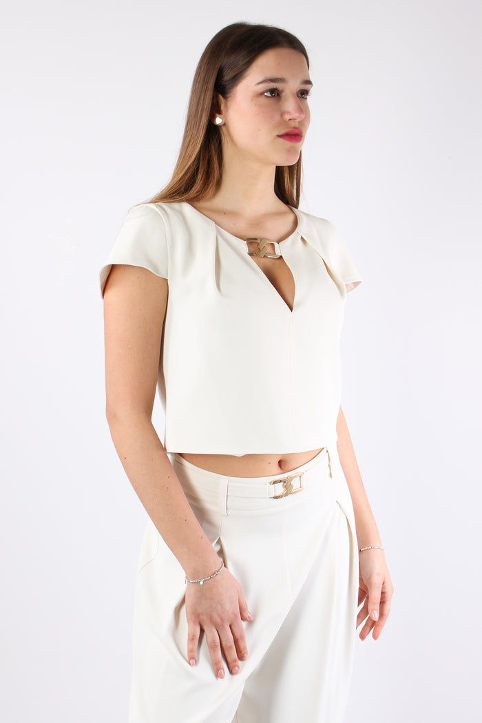 Capucine Top Corto Placca Ivory-5