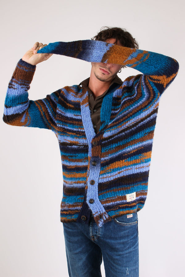 Cardigan Riga Indefinita Blu/ruggine-2