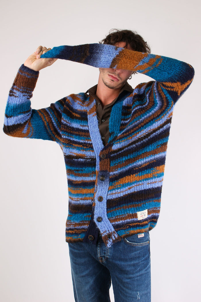 Cardigan Riga Indefinita Blu/ruggine-2