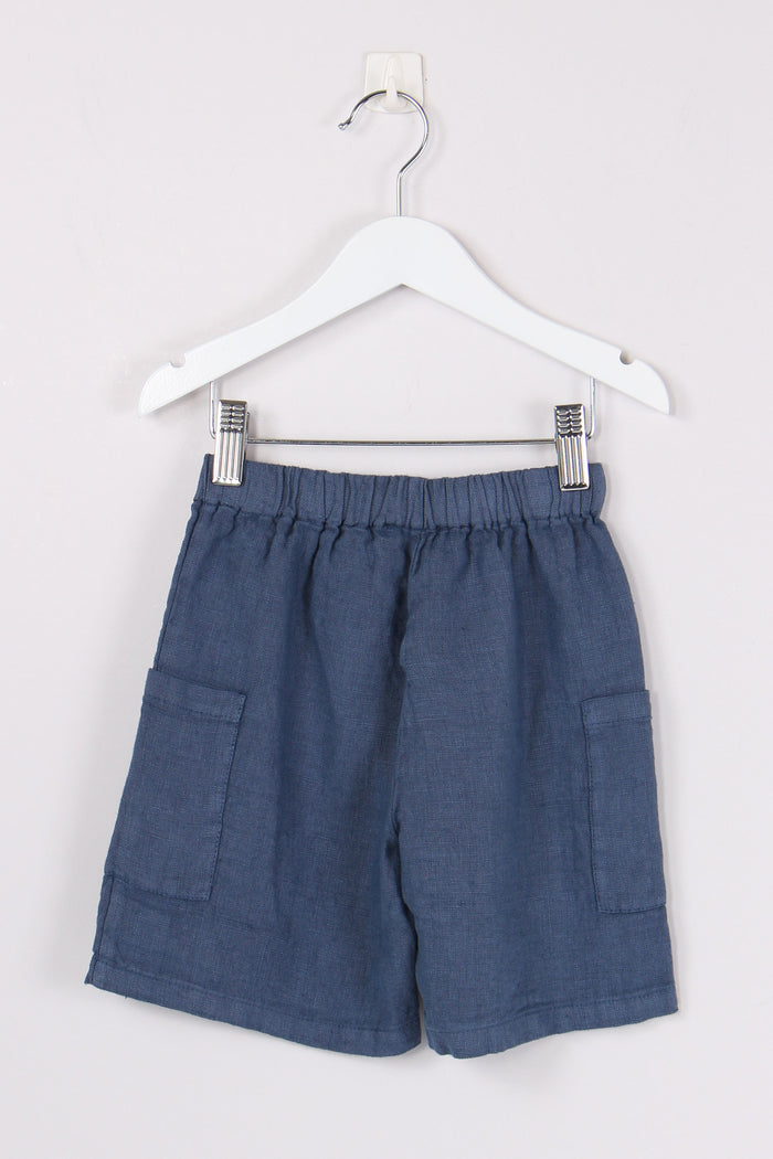 Bermuda Lino Morbido Blu Provenzale-2