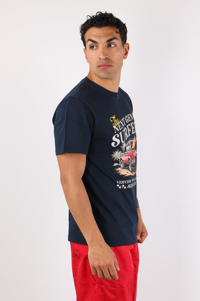 T-shirt Maxi Stampa Navy Blue-6