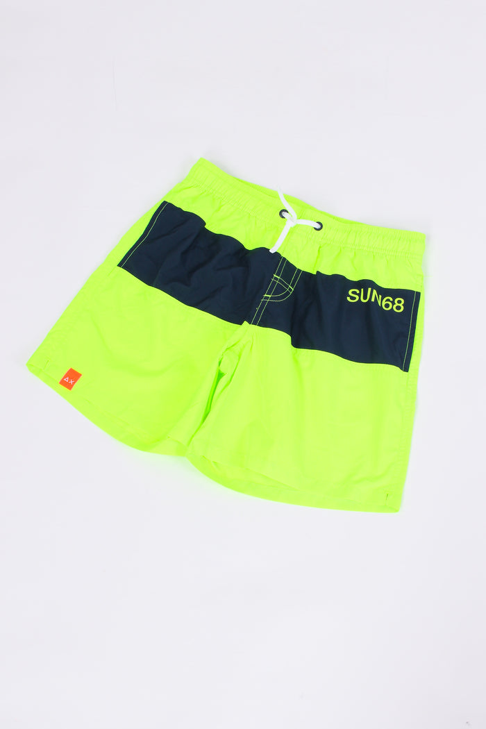 Costume Boxer Banda Fluo Giallo-3