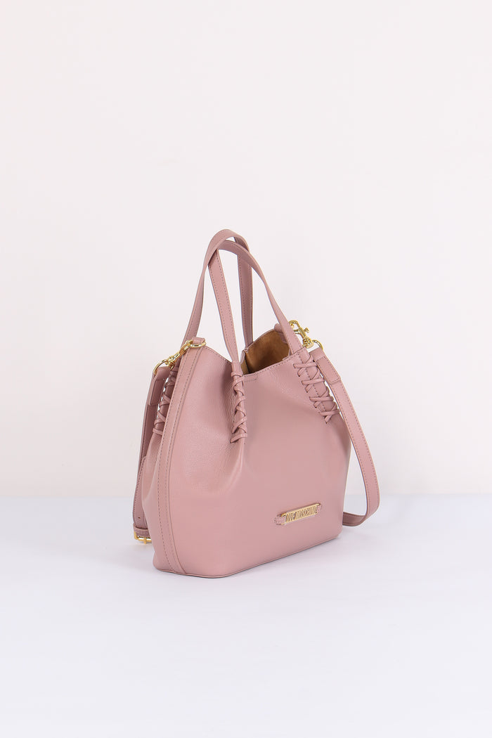 Borsa 2 Manici Intreccio Rosa-7
