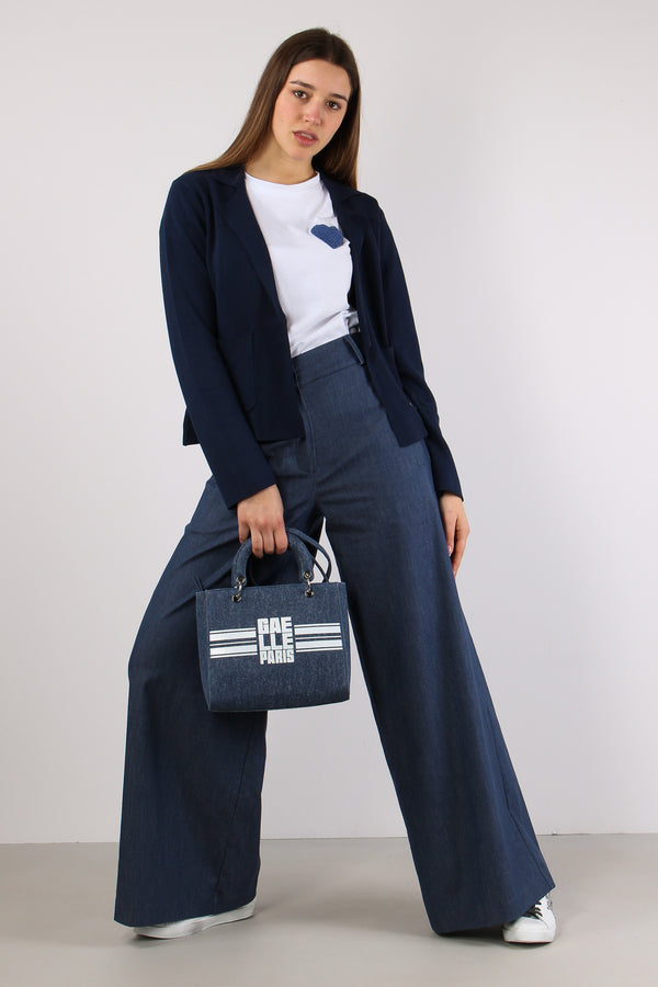 Giacca Maglia Tasca Toppa Blu