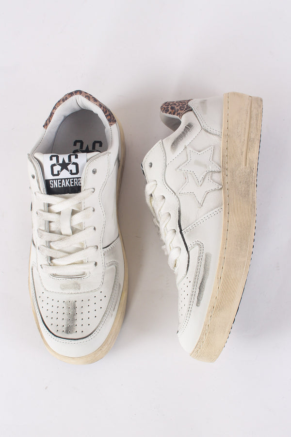 Sneaker Padel Effetto Used Bianco/leopard-2