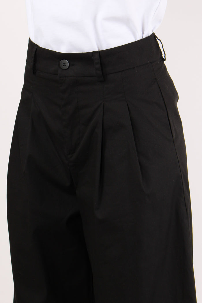 Pantalone Carrot Cotone Nero-6