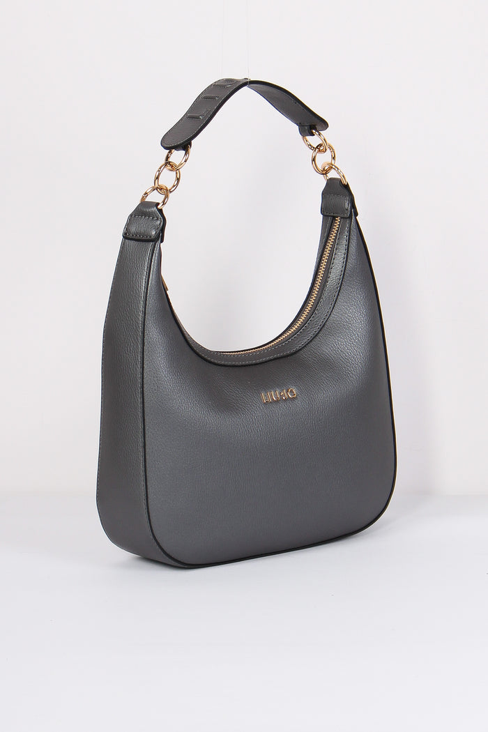 Borsa Hobo Tracolla Logo Antracite Met-4