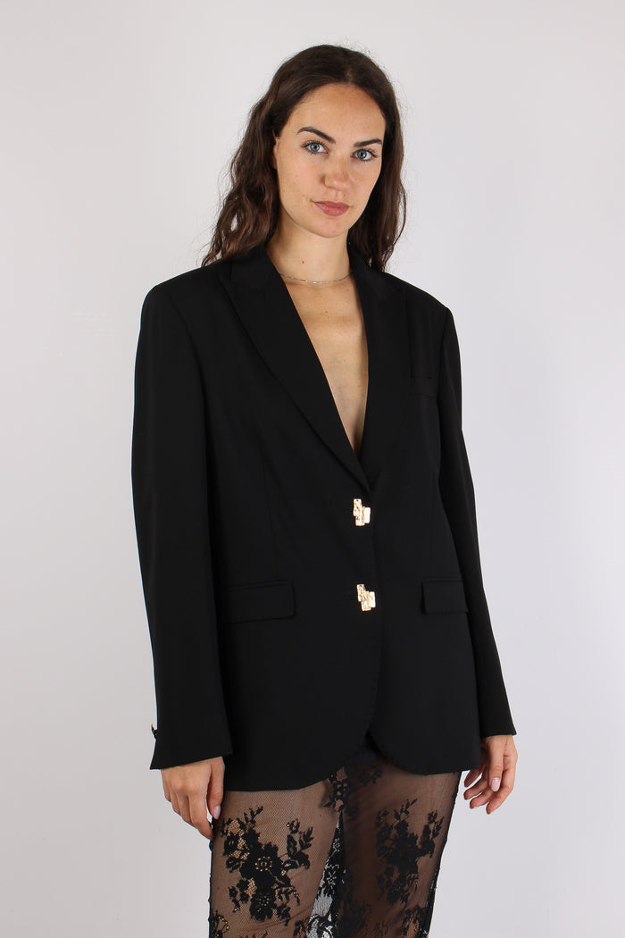 Giacca Over Visco Lana Black-5
