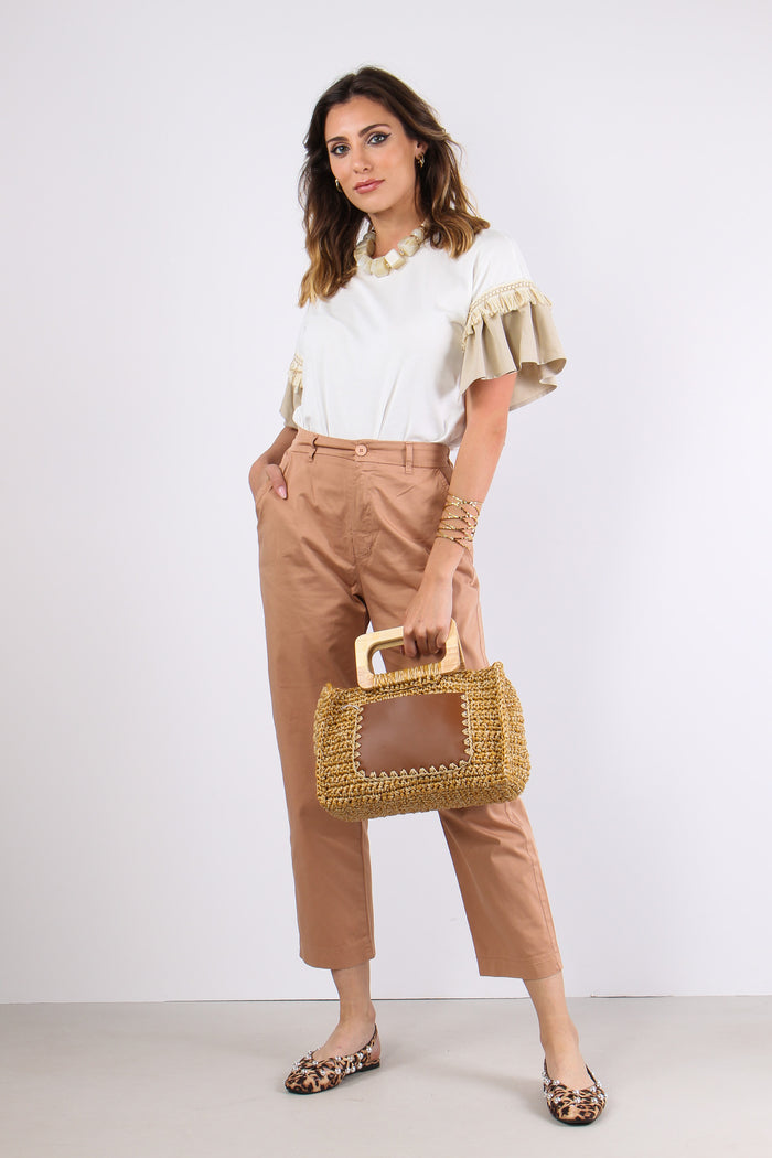 Pantalone Gamba Dritta Elastic Nude-5