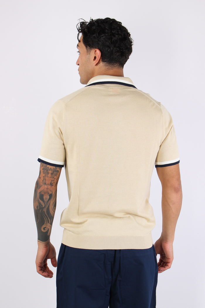 Polo Derby Filo Riga Contrasto Beige-4