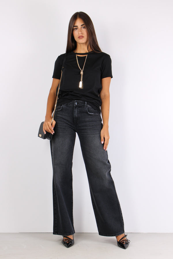 Monile T-shirt Catena Collo Black