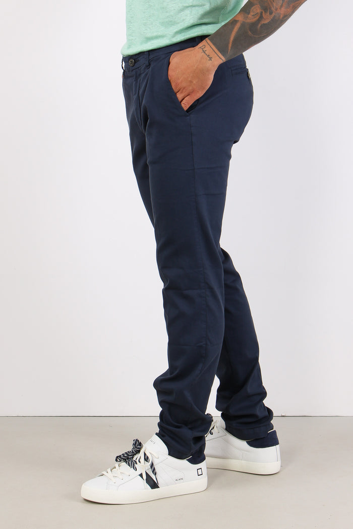 Chino Slim Tessuto Tecnico Blu-5