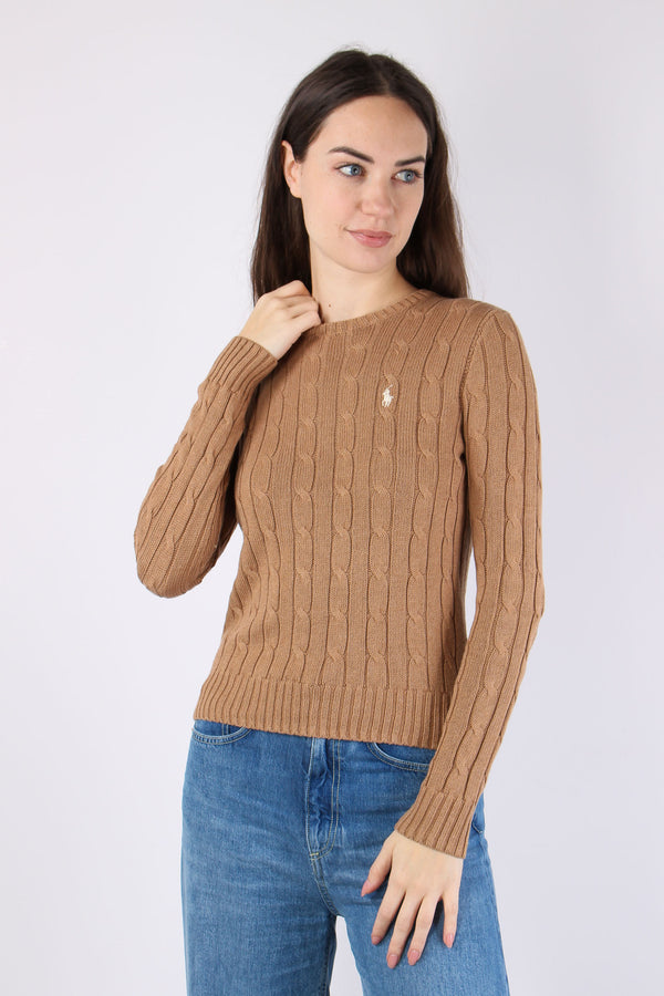 Pullover Trecce Cotone Camel Melange-2