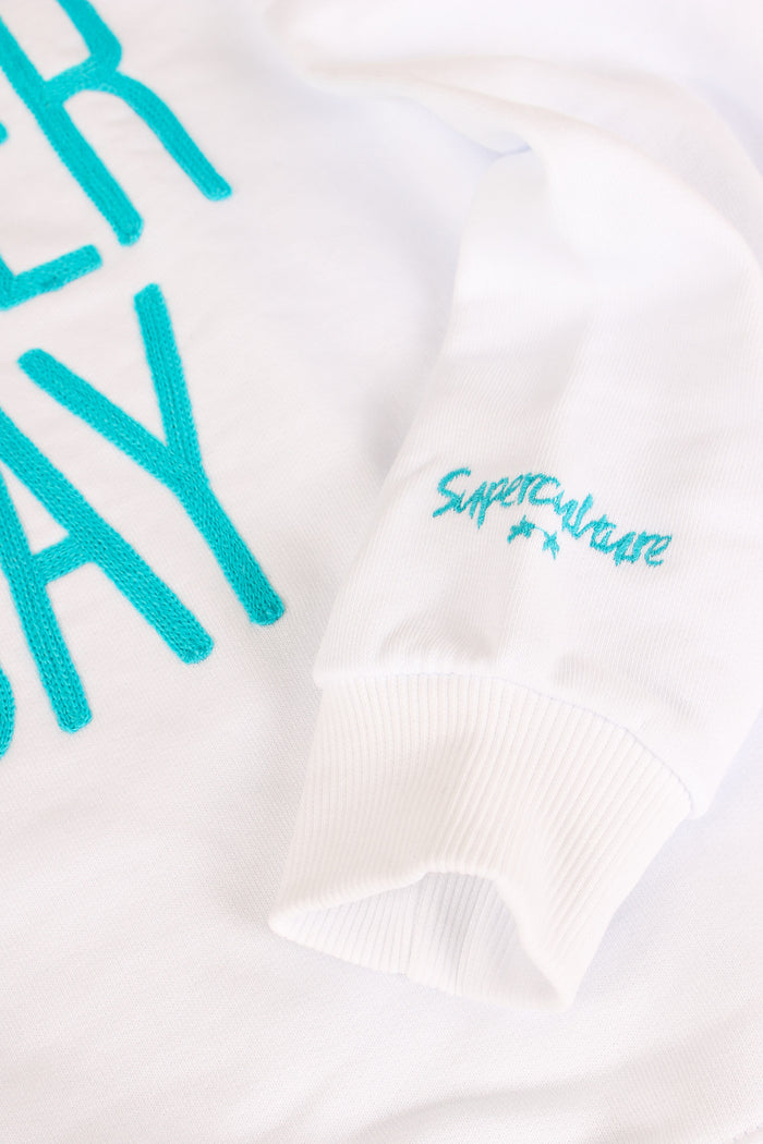 Felpa Ricamo Bomber White-5