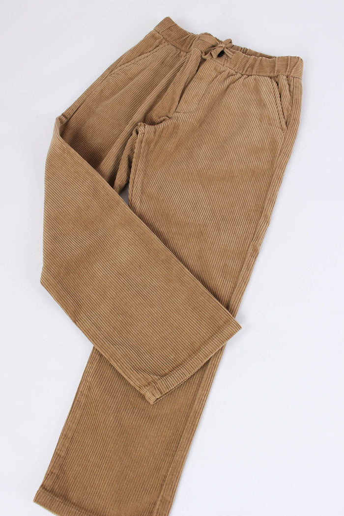 Pantalone Velluto Coulisse Beige-4