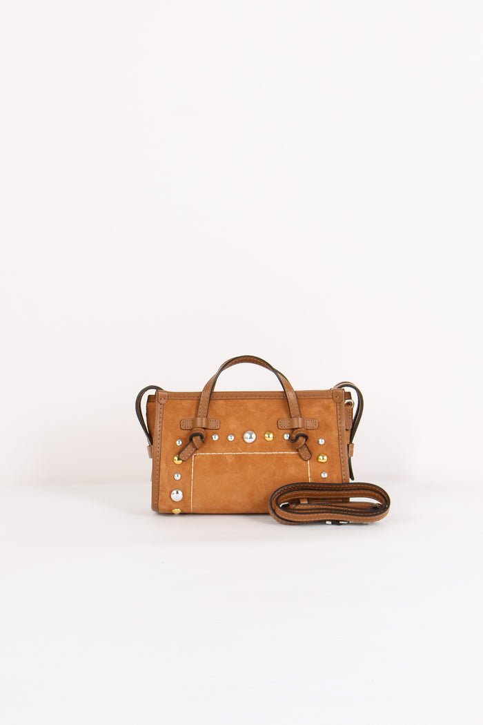 Mini Shopping Inserto Borchie Caramello-3